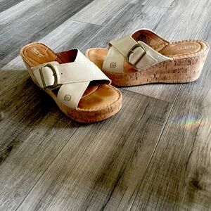 Born Leather Wedge Sandals